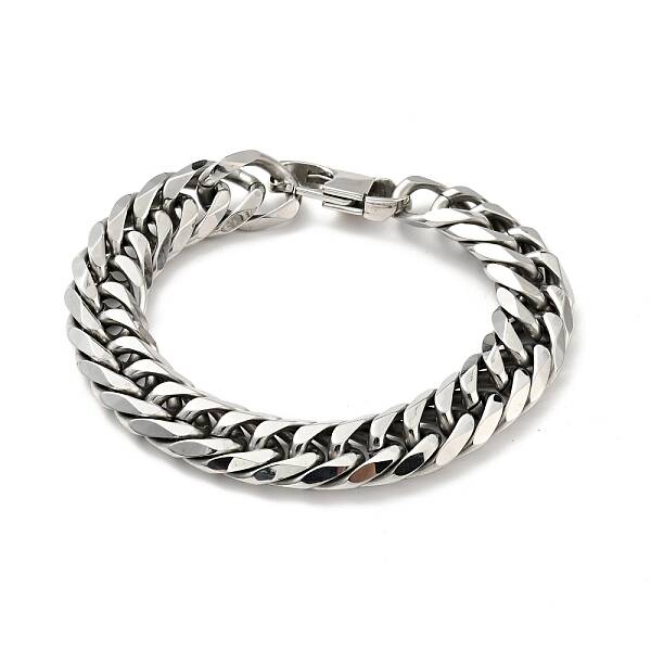 Non-Tarnish 201 Stainless Steel Cuban Link Chains Bracelet for Men Women