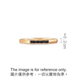 'M' 18K Red & Black Gold Black Diamond Ring