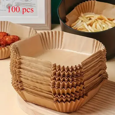 Disposable Air Fryer Liner, 100pcs Non-stick Paper Liners, Disposable Baking Paper, Kitchen Accessories, Kitchen Gadgets
