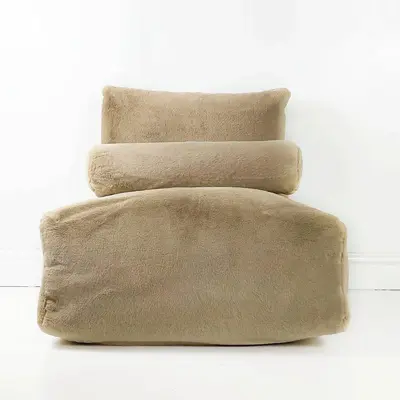 OOH POUF! Floor Cushion Set - Faux Fur Edition | Rozmiar: L | Kolor: Night Soul