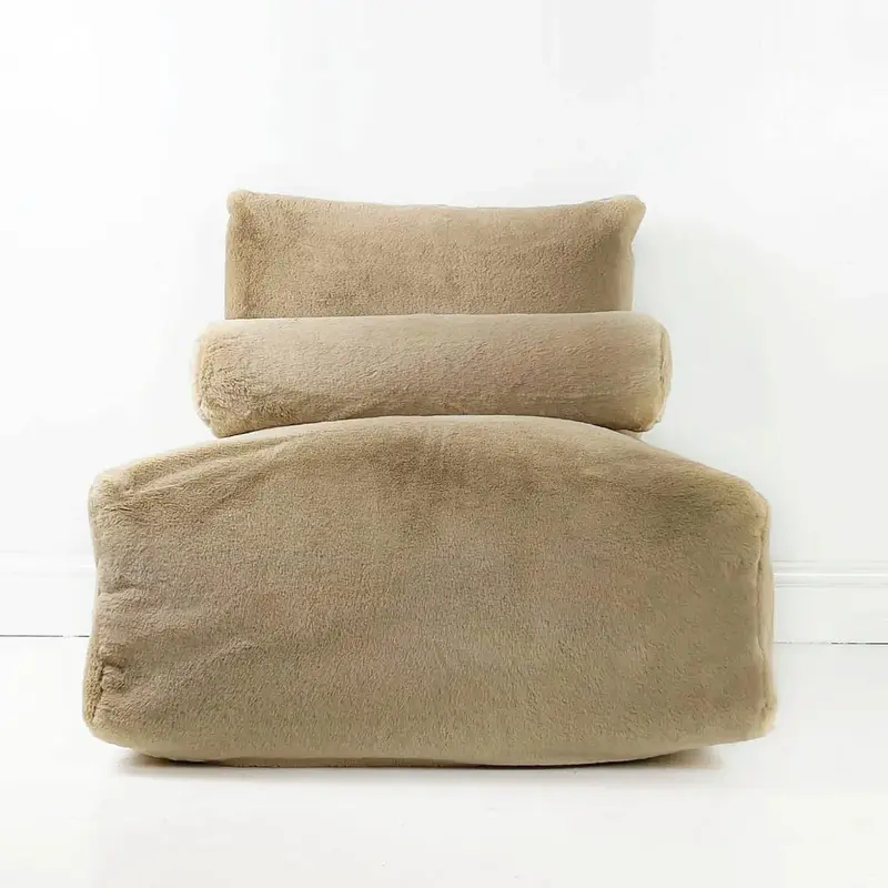 OOH POUF! Floor Cushion Set - Faux Fur Edition | Rozmiar: L | Kolor: Night Soul