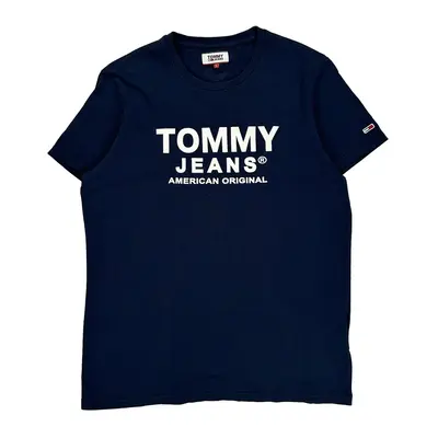 Tommy Jeans Spellout T-Shirt - Large Navy Cotton
