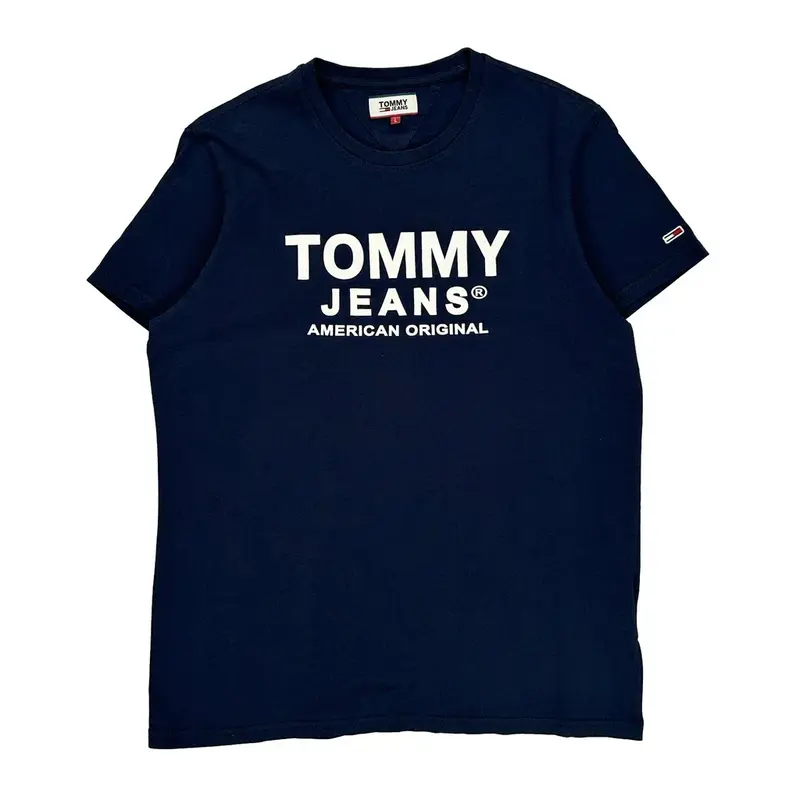 Tommy Jeans Spellout T-Shirt - Large Navy Cotton