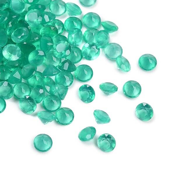 Faceted Natural Green Onyx Agate(Dyed & Heated) Cabochons
