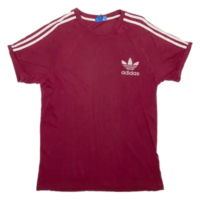 ADIDAS Mens T-Shirt Maroon L