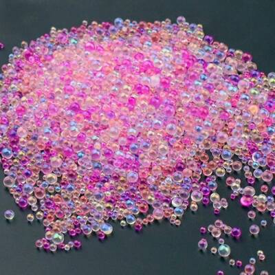 AB Color Plated 3D Nail Art Glass Mini Ball Beads