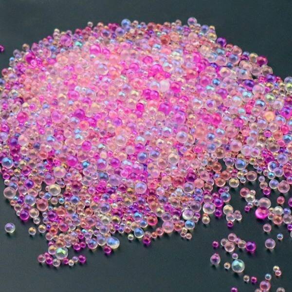 AB Color Plated 3D Nail Art Glass Mini Ball Beads