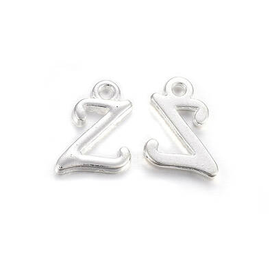 Silver Color Plated Alloy Letter Pendants