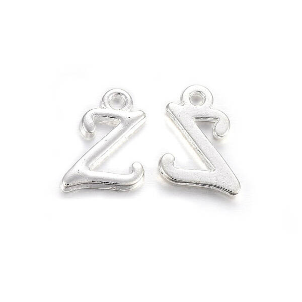 Silver Color Plated Alloy Letter Pendants