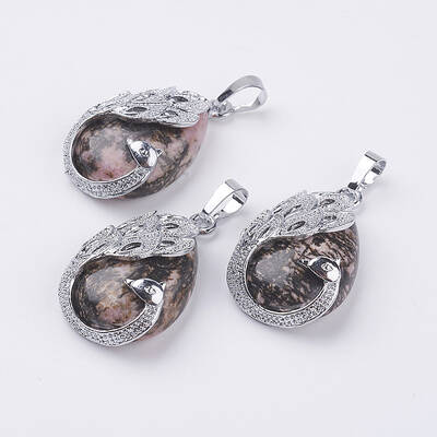 Natural Rhodonite Pendants