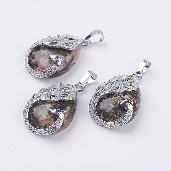Natural Rhodonite Pendants
