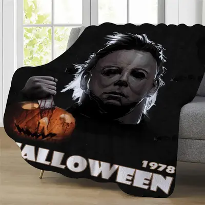 FJTP Horror Movie Blanket Halloween Blanket Super Soft Flannel Throw Blanket Lightweight Fluffy Plush Fuzzy Bed Blanket for B...
