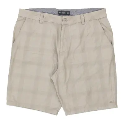 O'Neill Checked Shorts - 38W 9L Beige Cotton