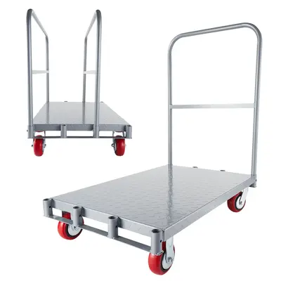 Garvee Drywall Cart Steel Panel Truck, 2 in 1 Heavy Duty Flatbed Carts with Wheels, Platform Flat Bed Cart with 2200 Lbs Capa...