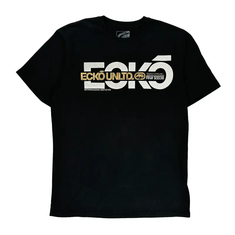 Ecko Unltd Graphic T-Shirt - Large Black Cotton | Size: large