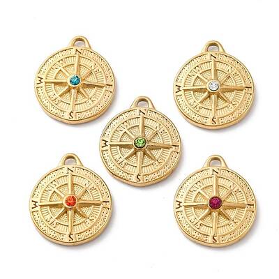 304 Stainless Steel Rhinestone Pendants