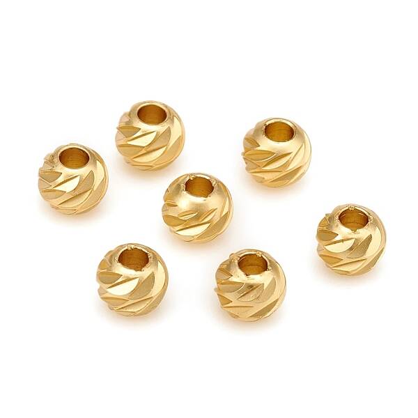 Carved Brass Spacer Beads