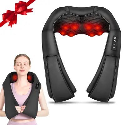 Neck Electric Massager with Heat, Back Foot and Shoulder Comfort Kneading Massager Pillow for Muscle Pain Relief, Use at home...