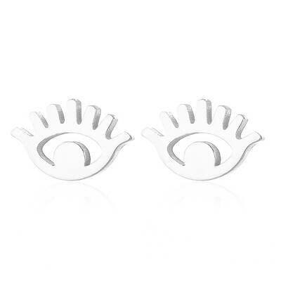 Non-Tarnish 304 Stainless Steel Hollow Out Eye Stud Earrings for Women