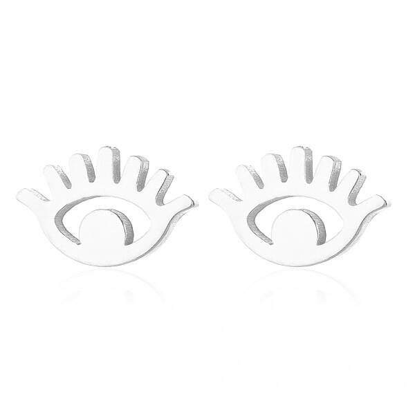 Non-Tarnish 304 Stainless Steel Hollow Out Eye Stud Earrings for Women