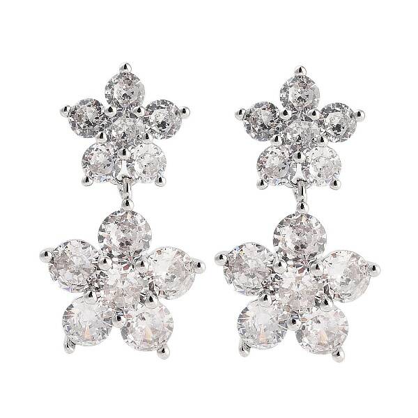 Rack Plating Flower Brass Stud Earrings
