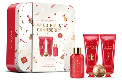 The Luxury Bathing Company Set Regalo Per La Cura Del Bagno Al Fico E Mirtillo Rosso, 4 Pezzi