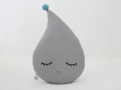 Gray Raindrop Pillow