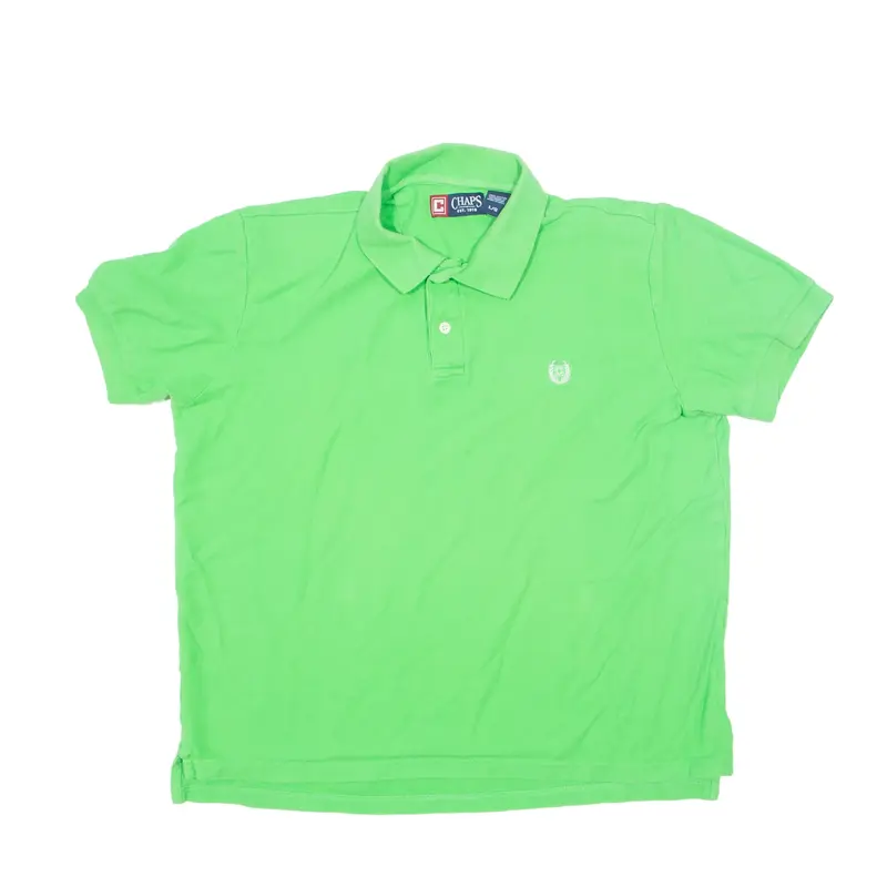 CHAPS Polo Shirt Green Short Sleeve Mens L