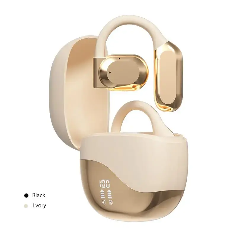 Wireless On-ear Design Earphone, Noise Cancelling Earphone with Digital Display, Bluetooth-compatible Headphone for Running,...