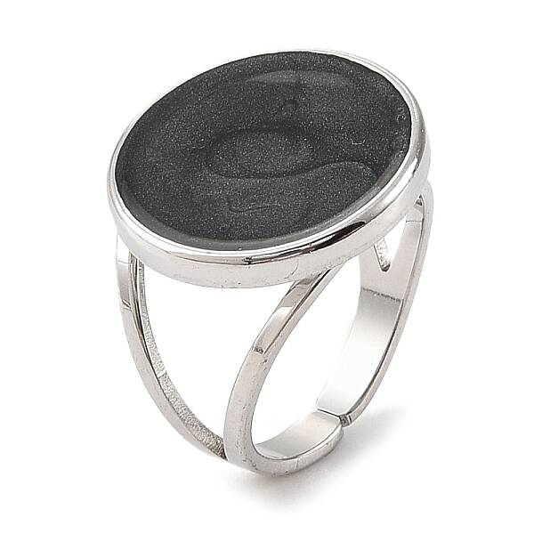 304 Stainless Steel Enamel Open Cuff Rings for Women