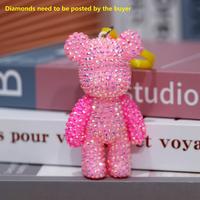 Bear Shaped Rhinestone Decor Keychain, 1 Count DIY Rhinestone Decor Bear Keychain, Party Gift for Kids, Birthday Gift for Gir...