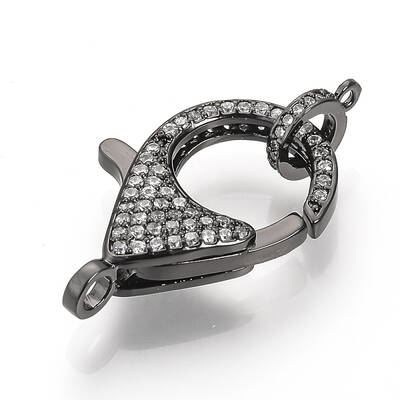 Brass Micro Pave Cubic Zirconia Lobster Claw Clasps