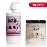 COMBO PACK: BODY LOTION + SUGAR SCRUB EXFOLIATING BODY WASH DUO; BODY CARE by The Lotion Company; Gift Idea; Exfoliator