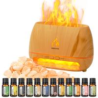 Ultrasonic Essential Oil Diffuser Set with 12 Best Aromatherapy Oils, Gift Box & Bag, Himalayan Salt Lamp Diffuser，Cool Mis...