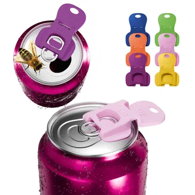 Manual Easy Can Opener, 6 Pack Colorful Soda Beer Can Opener & Beverage Can Cover Protector, Premium Plastic Shields Can Open...