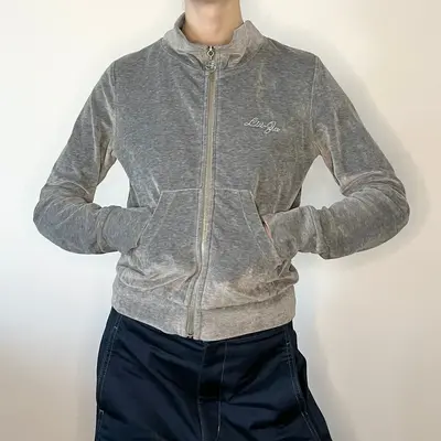 Liu Jo Zip Up - XS Grey Cotton Blend