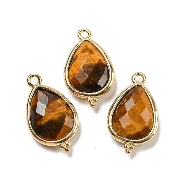 Natural Tiger Eye Faceted Pendants