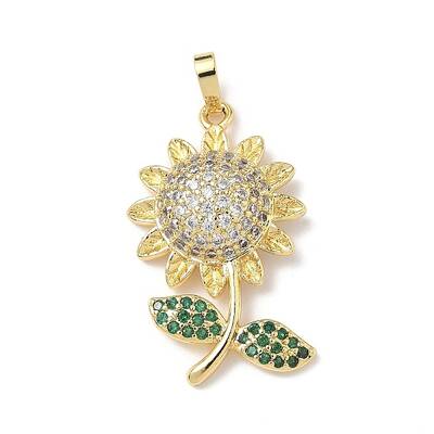Brass Micro Pave Cubic Zirconia Pendants