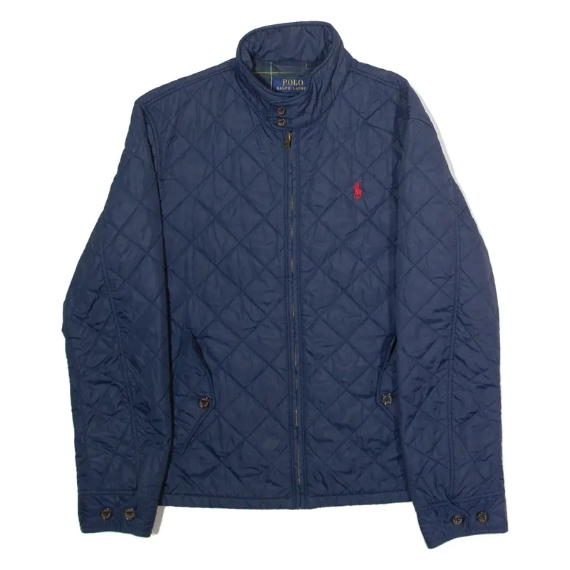 POLO RALPH LAUREN Mens Quilted Jacket Blue Nylon Diamond M
