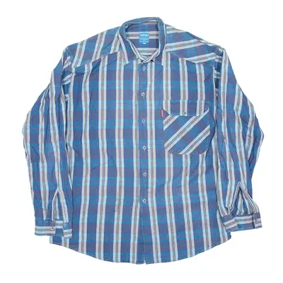 CARRERA Shirt Blue Check Long Sleeve Mens L