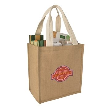 25 Promotional Jute Grocery Tote - Reusable