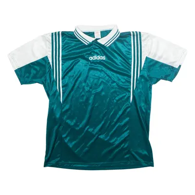 ADIDAS Mens Polo Shirt Blue 90s XL