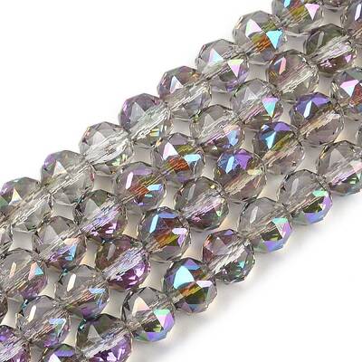 Transparent Electroplate Glass Beads Strands