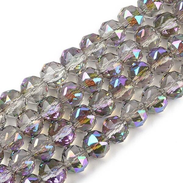 Transparent Electroplate Glass Beads Strands