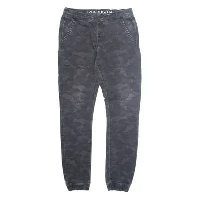 JOG DENIM Camo Mens Trousers Grey Regular Tapered W30 L30