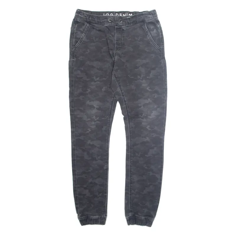 JOG DENIM Camo Mens Trousers Grey Regular Tapered W30 L30
