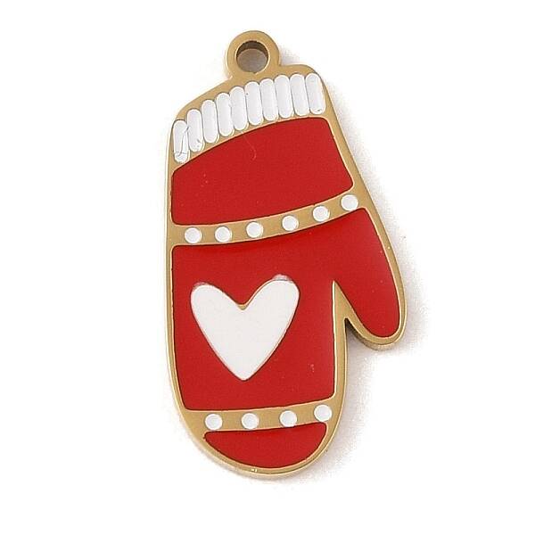 Christmas Theme Ion Plating(IP) 304 Stainless Steel Enamel Pendants