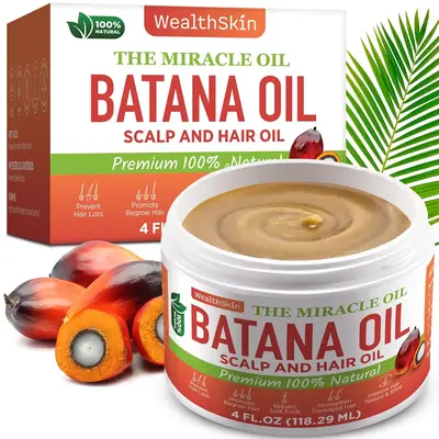 Wealthskin Batana Oil From Honduras Repairs Damaged Hair, Dr. Sebi Reduces Hair Loss, And Nourishes Scalp. 100% Pure, Ideal A...