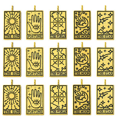 15Pcs 5 Styles Tibetan Style Alloy Pendants