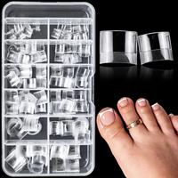 Clear Soft Toe Nail Tips, 240pcs/box Half Matte Short Fake Toe Nail Tips, Square Fake Toe Nail Tips for Toes, Press on Toenai...